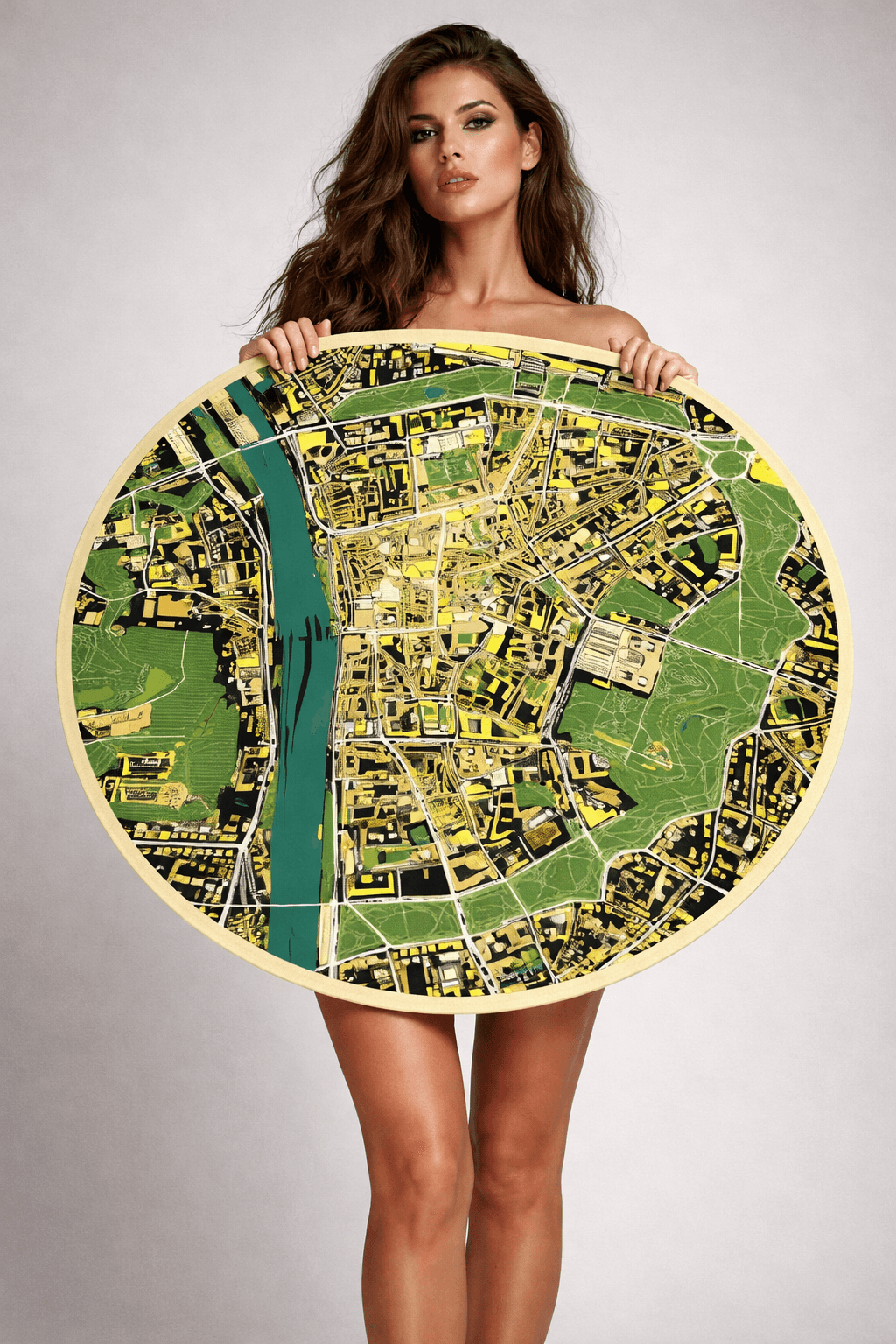 Custom city map rug showcase